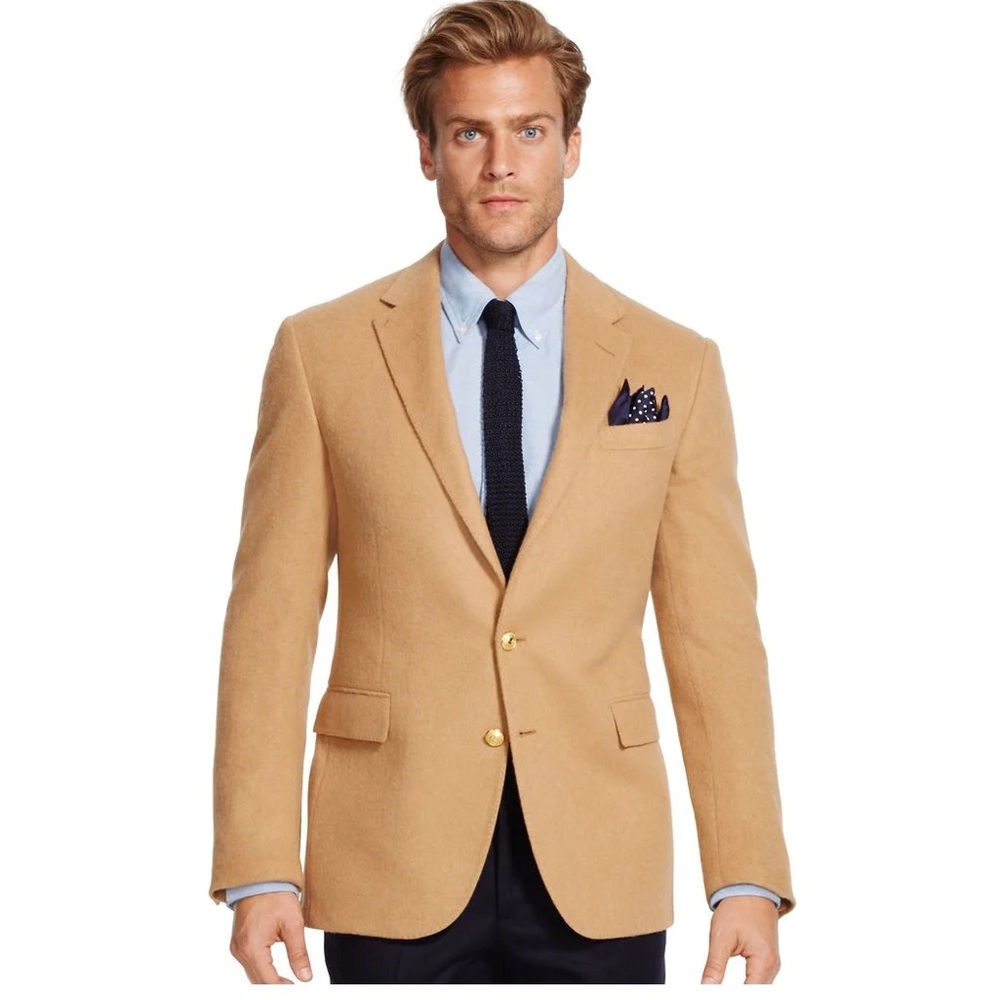 Lauren Ralph Lauren Men's Natural Polo 100% Camel Hair Sport Coat
